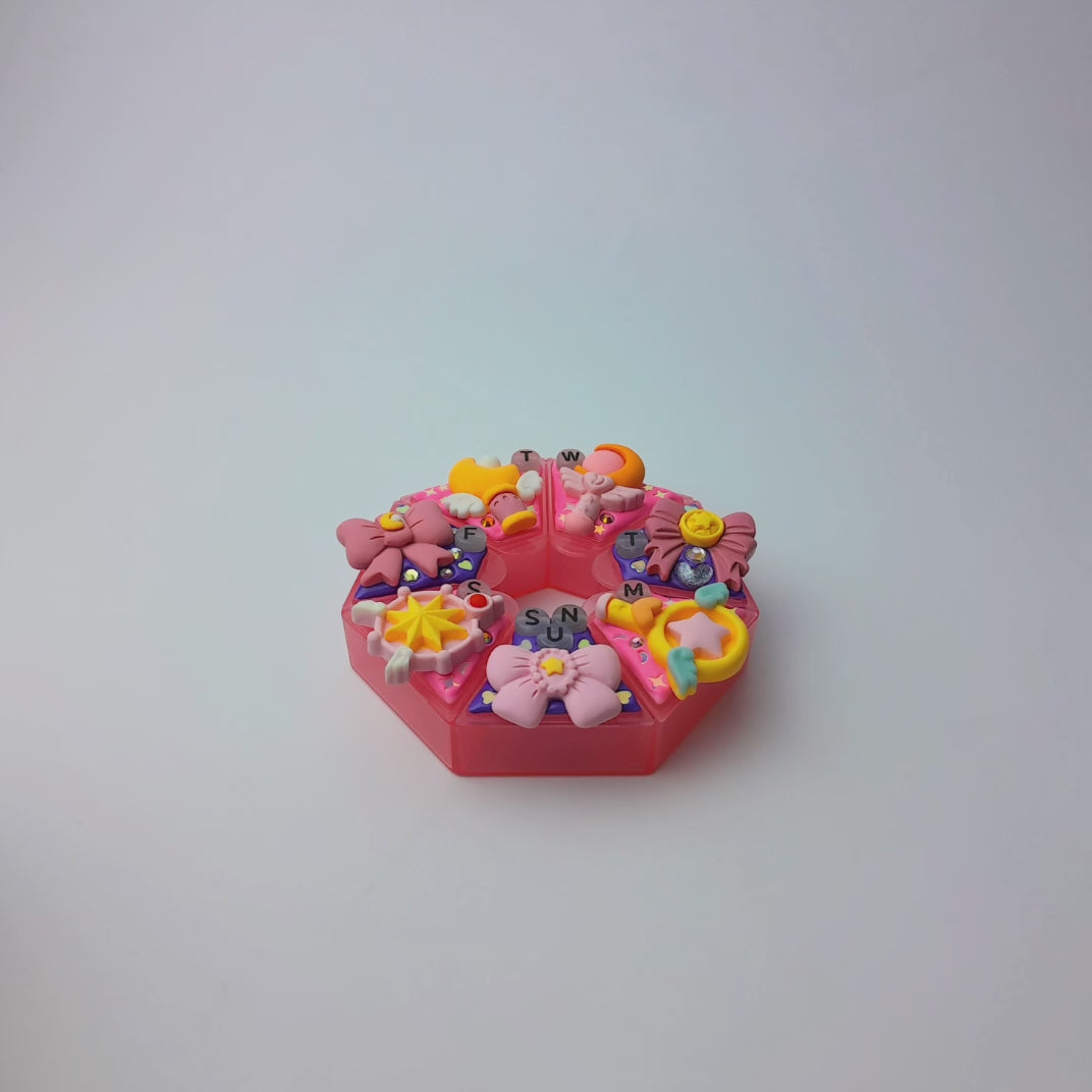 Magic wands & Ribbons - Heptagon Pill Box